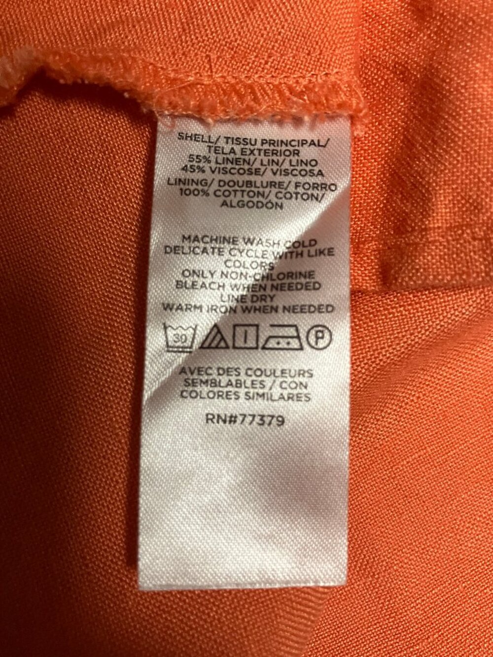 Ann Taylor Factory Orange Linen Criss Cross Halter Peplum Top Blouse, Size 14 - Picture 7 of 8